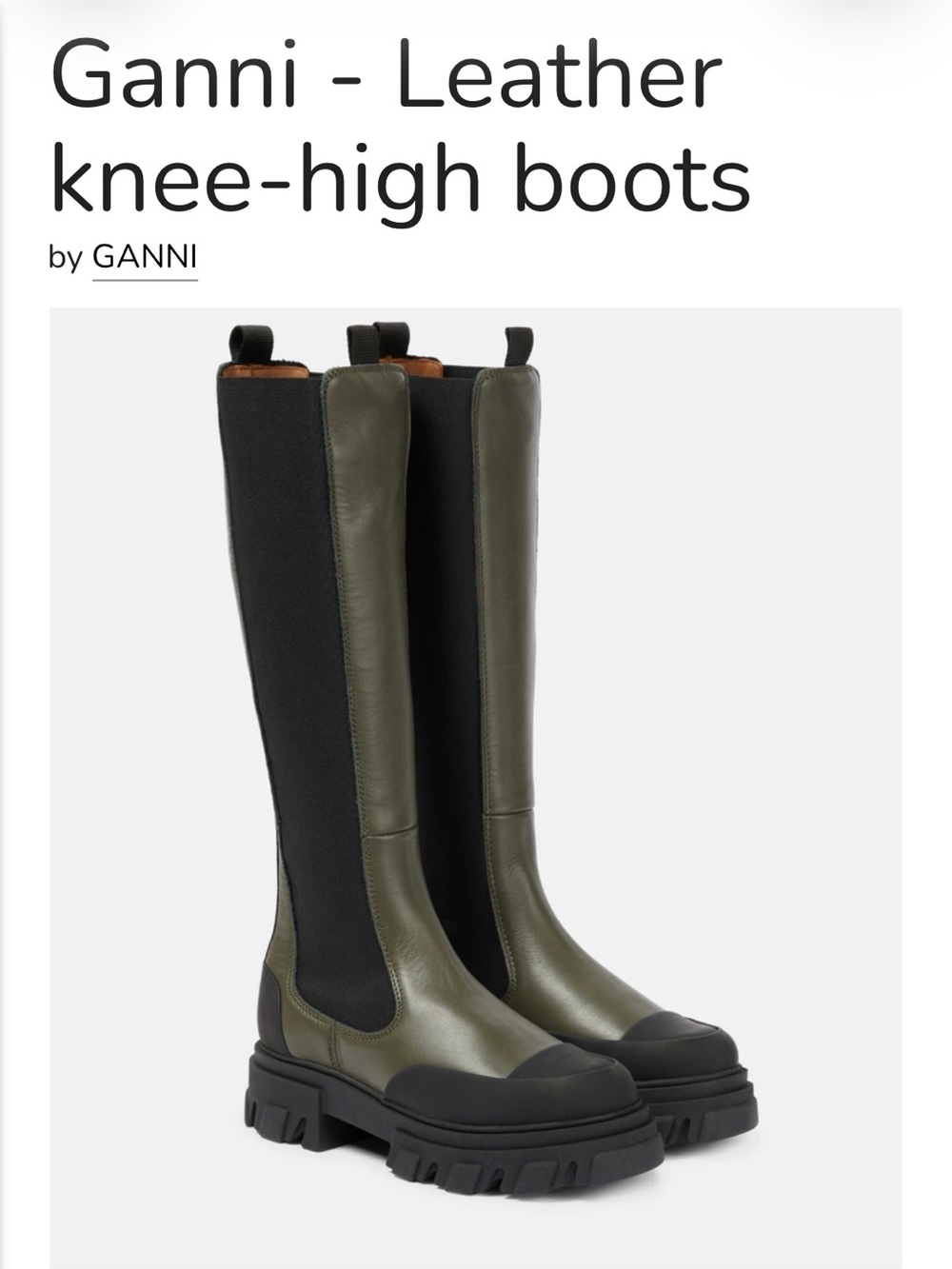 Ganni Knee-high chunky boot Sz 38